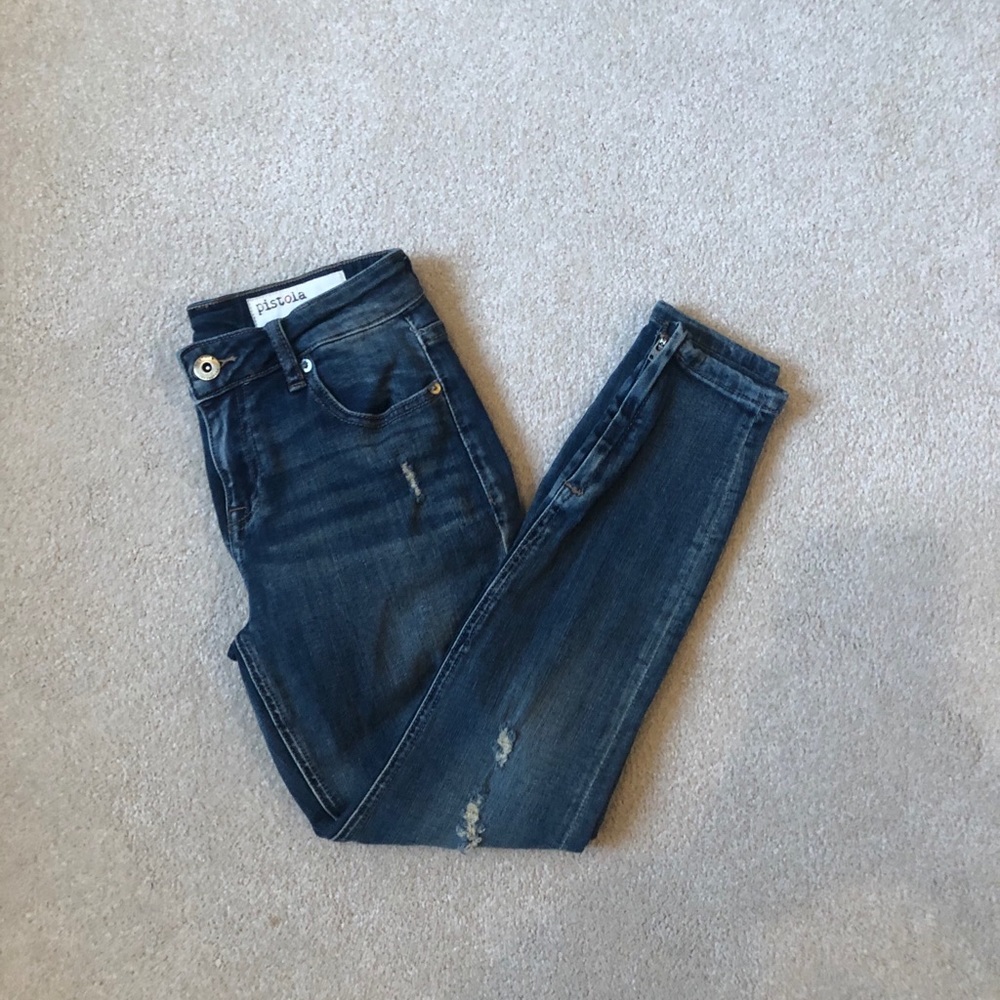 Ripped dark wash jeans